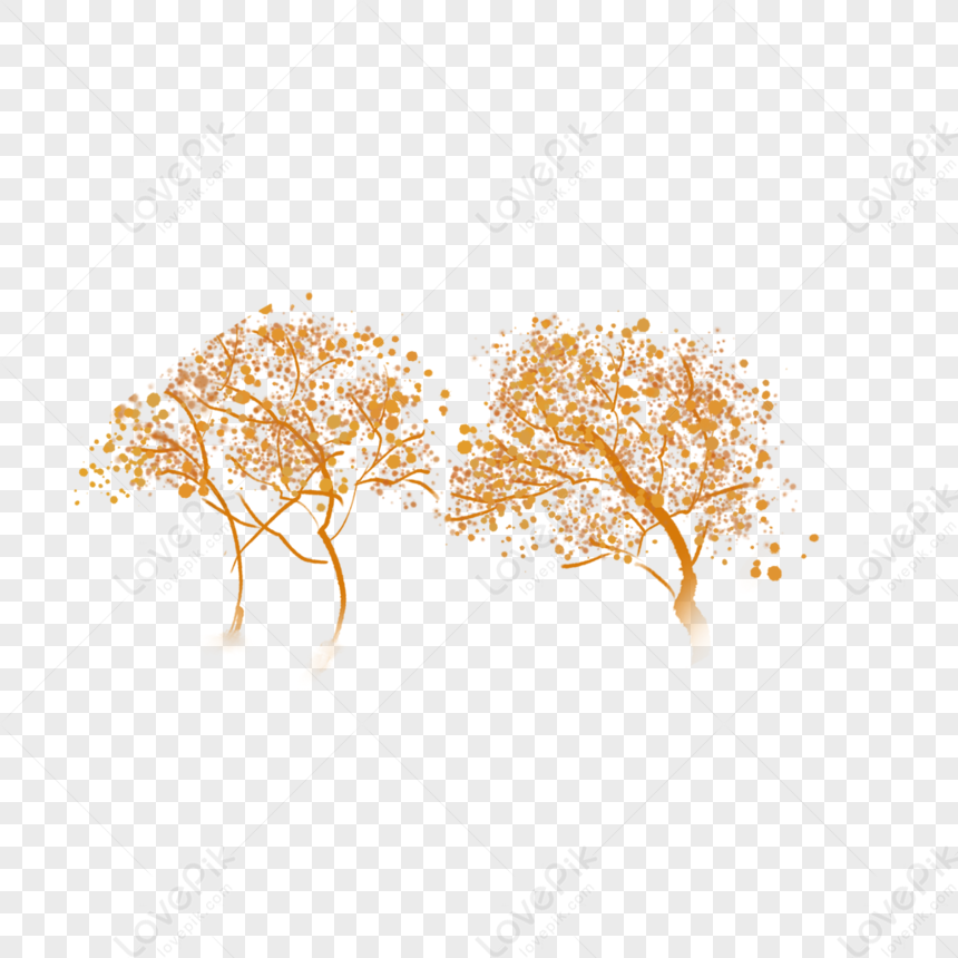 Golden Trees PNG Transparent Images Free Download, Vector Files