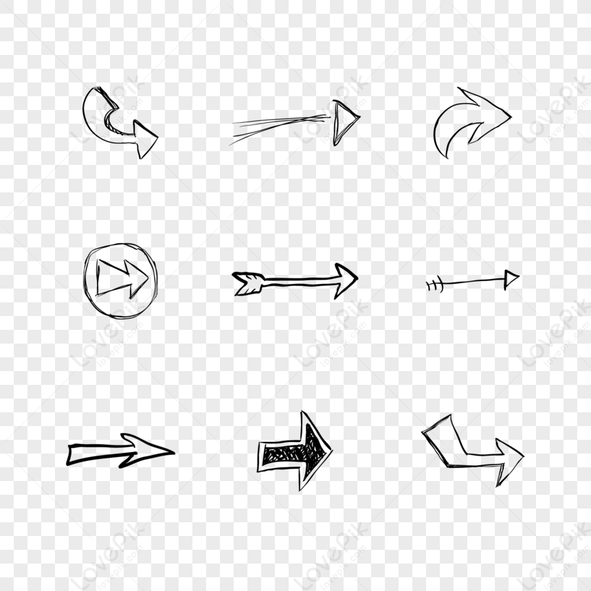 Hand Drawn Arrow, Black Hand, Black Transparent, Hand Light Png Image 