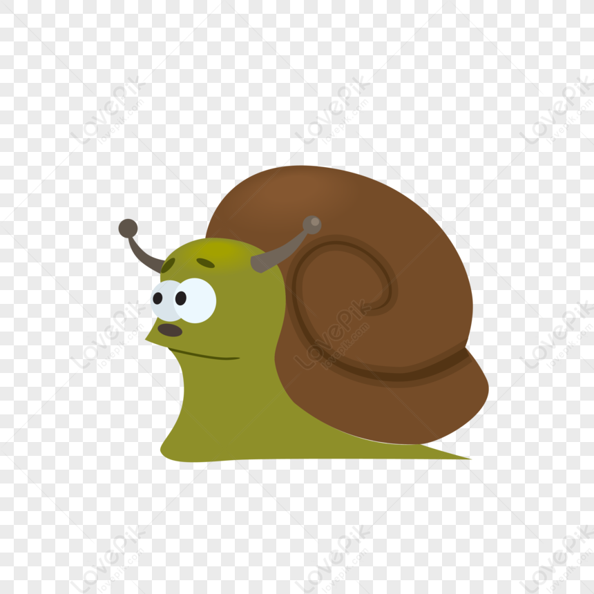 Round Snail, Green Snail, Cartoon Snail, Brown Green PNG White ...