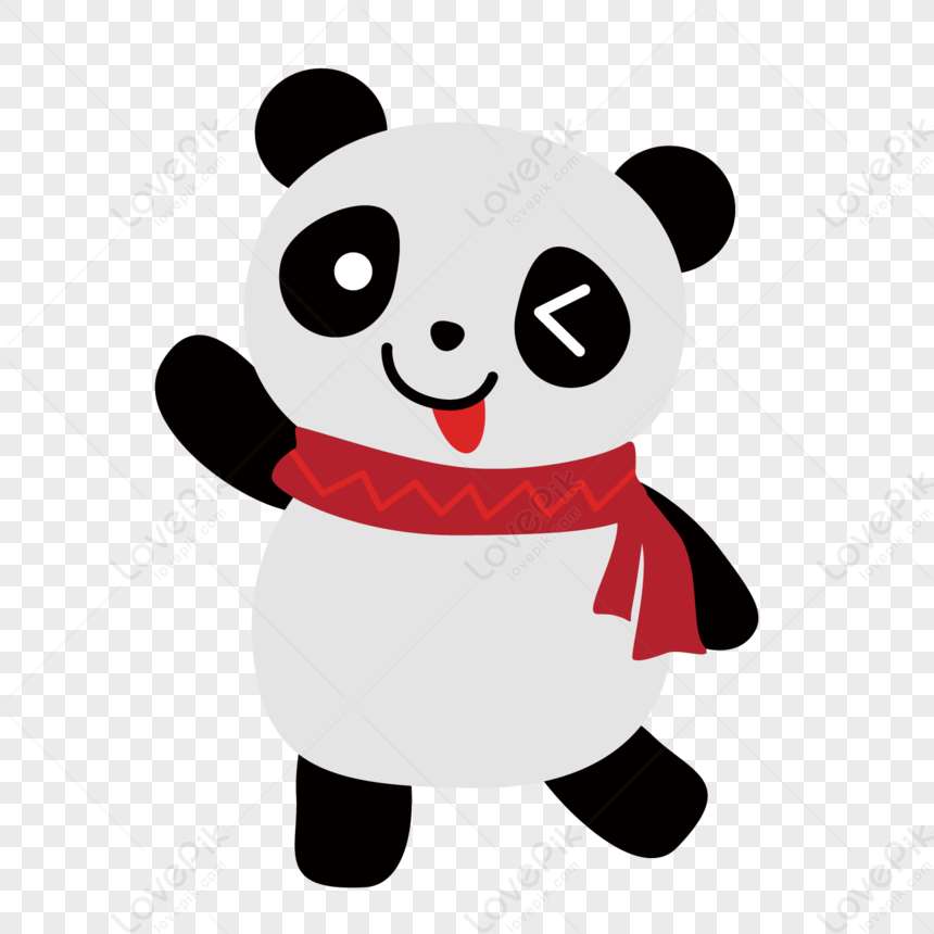 The Naughty Panda, Panda Red, Cartoon Panda, Creative Hand-painted PNG ...