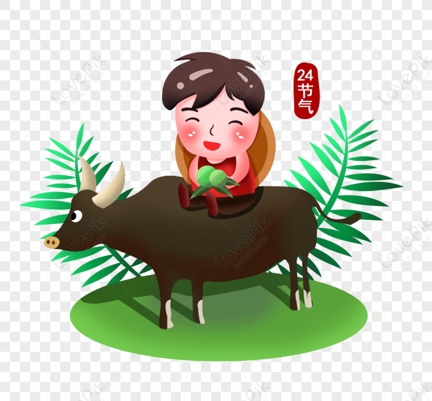 The Shepherd Boy Sat On The Cow PNG Transparent Image And Clipart Image ...