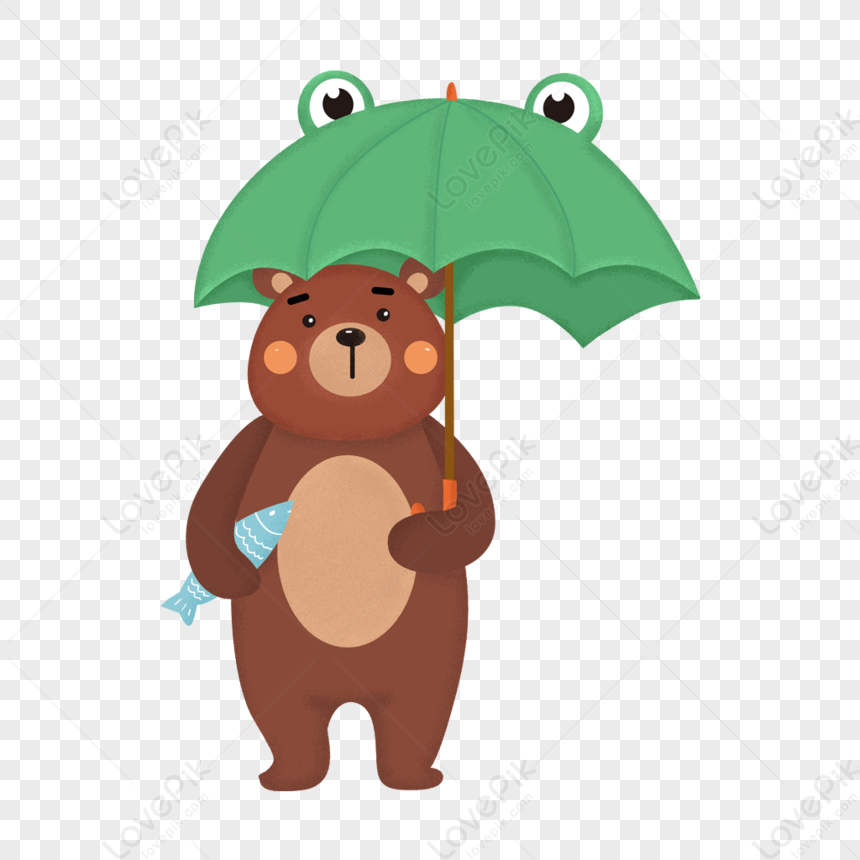 Umbrella Bear, Cartoon Umbrella, Bear Cartoon, Green Umbrella PNG Image ...