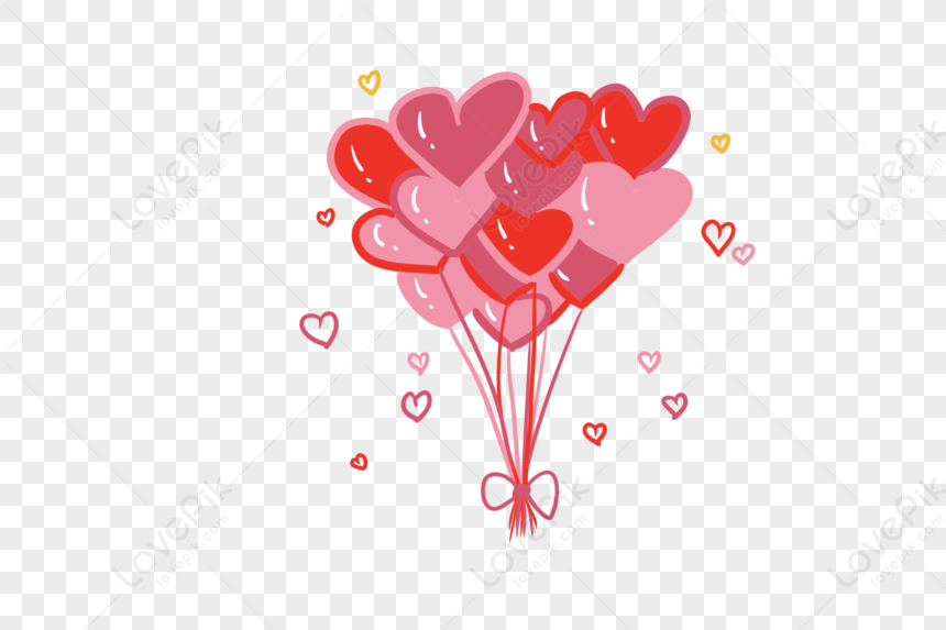 Valentines Day Balloon, Cartoon Day, Balloon Red, Balloon Clipart PNG ...