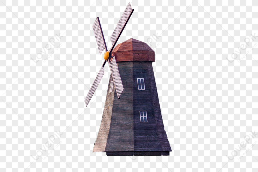 ilustração de clipart colorida de desenho de moinho de vento