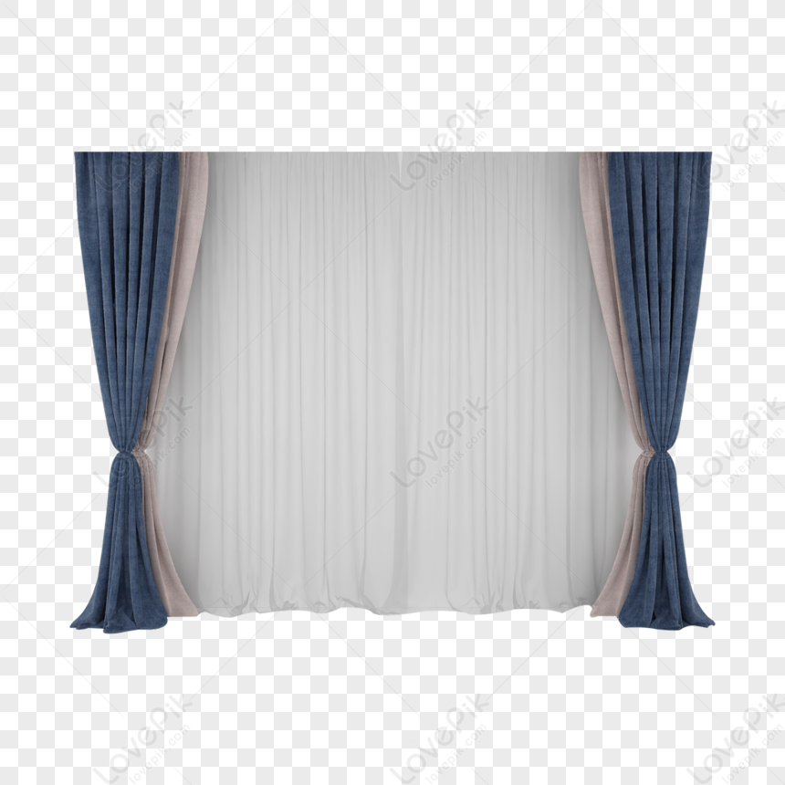 Window Curtains, Blue Curtains, Gray White, Blue Dark PNG Image Free