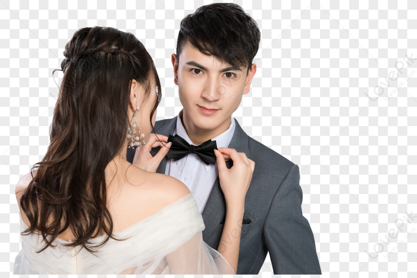 A Young Wife Ties A Tie For Her Husband PNG Transparent Background And ...