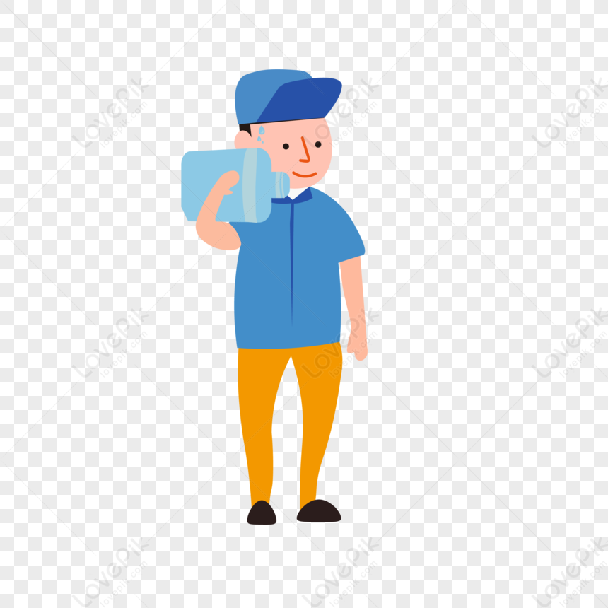 Cartoon Characters Of Water Supply Personnel, Cartoon Happy, Cartoon ...