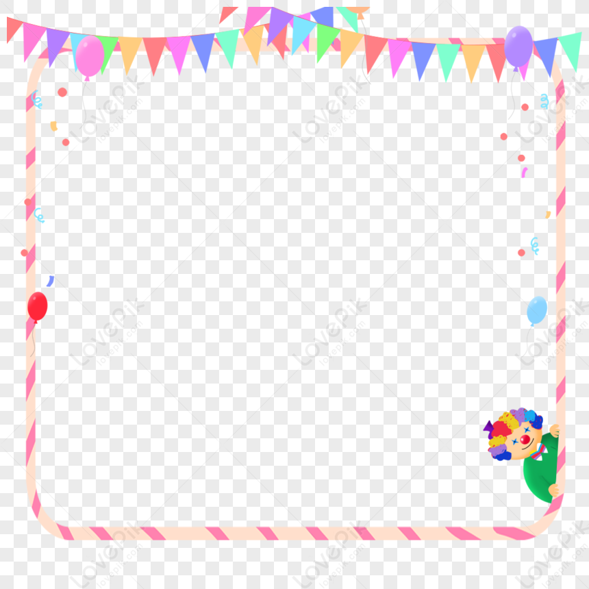 Colour Naughty Clown April Fools Day Border, Frame Painting, Birthday ...