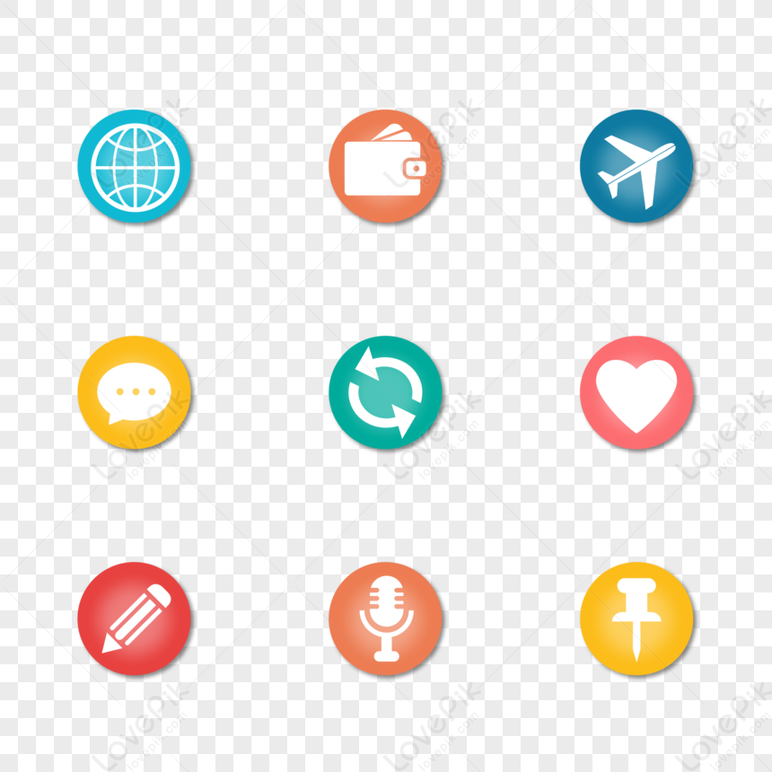 Flat Internet Icon Design, Colorful Icon, Icon Set, Icon White Png 