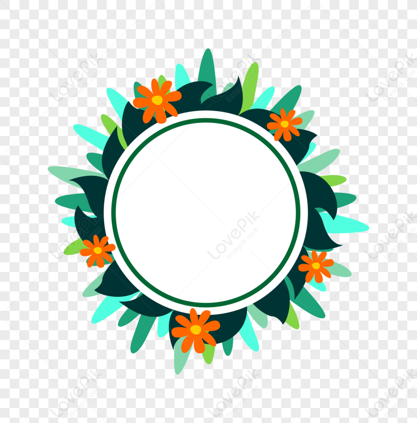 Green Plant Border, Frame Green, Circle Green, Green Orange PNG Free ...