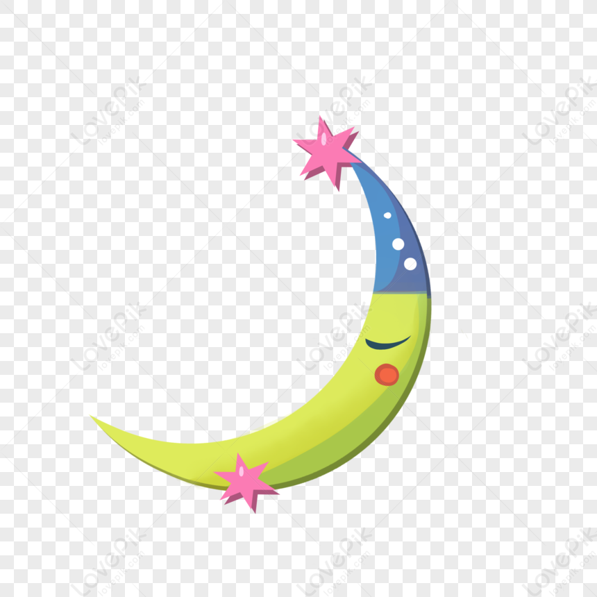 Illustration Of The Crescent Moon In Sleep, Moon Star, Moon Vector ...