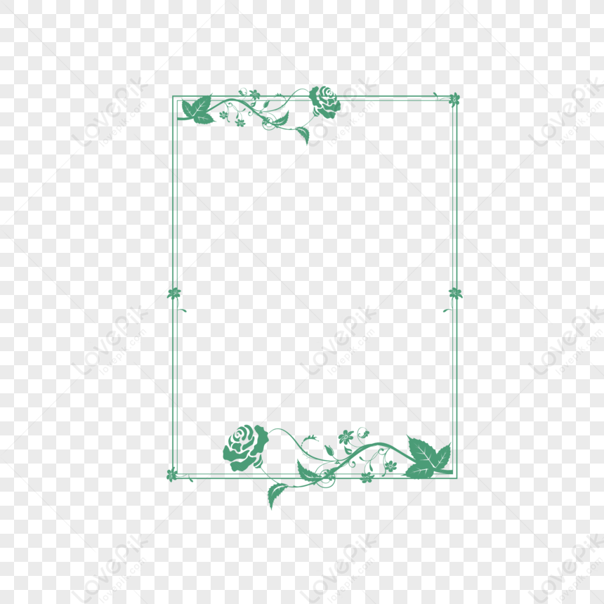 Pattern Border, Green Simple, Flowers Lines, Simple Square PNG Free ...