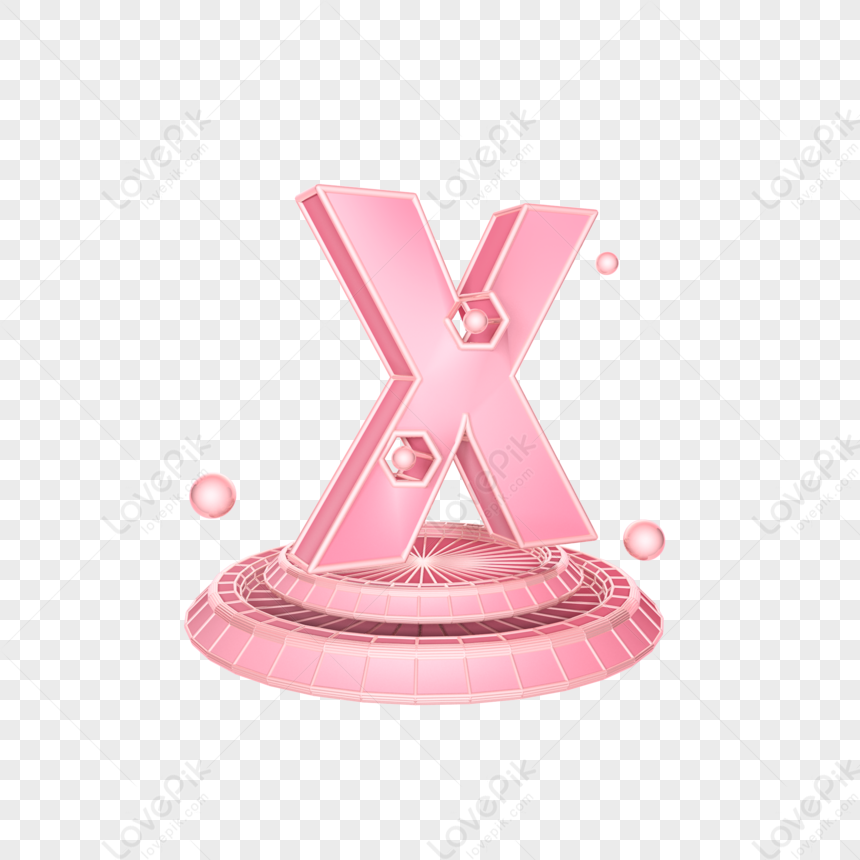 Pink Free Illustration Decoration With Letter X Pink Vector Pink Sign Three Dimensional Free 