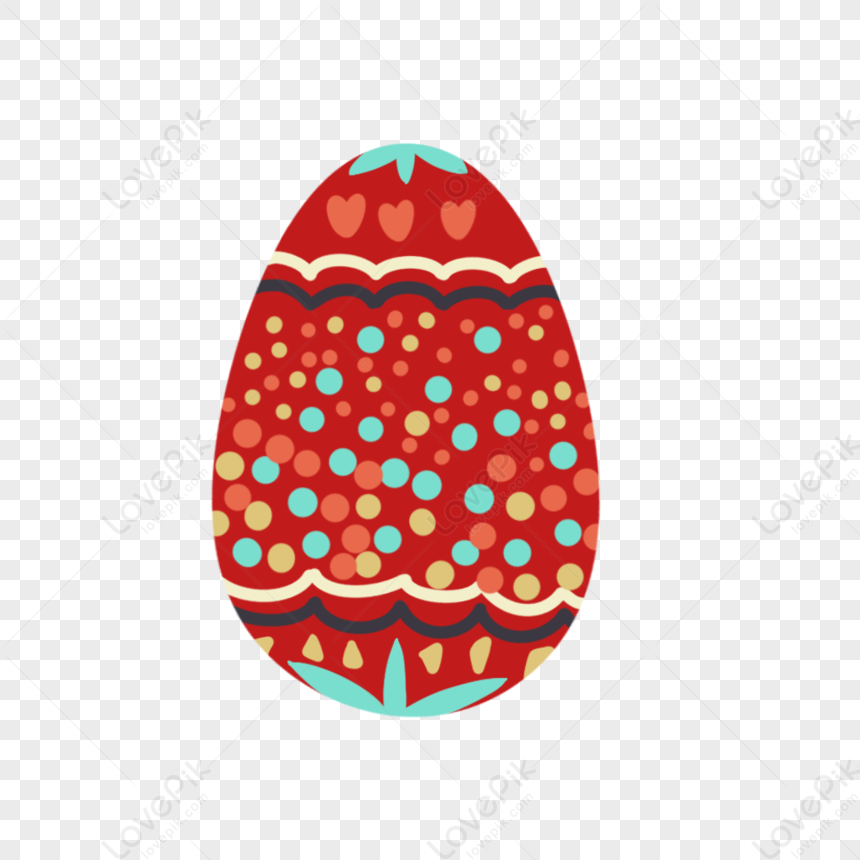  Huevo De Pascua Rojo De Dibujos Animados PNG Imágenes Gratis