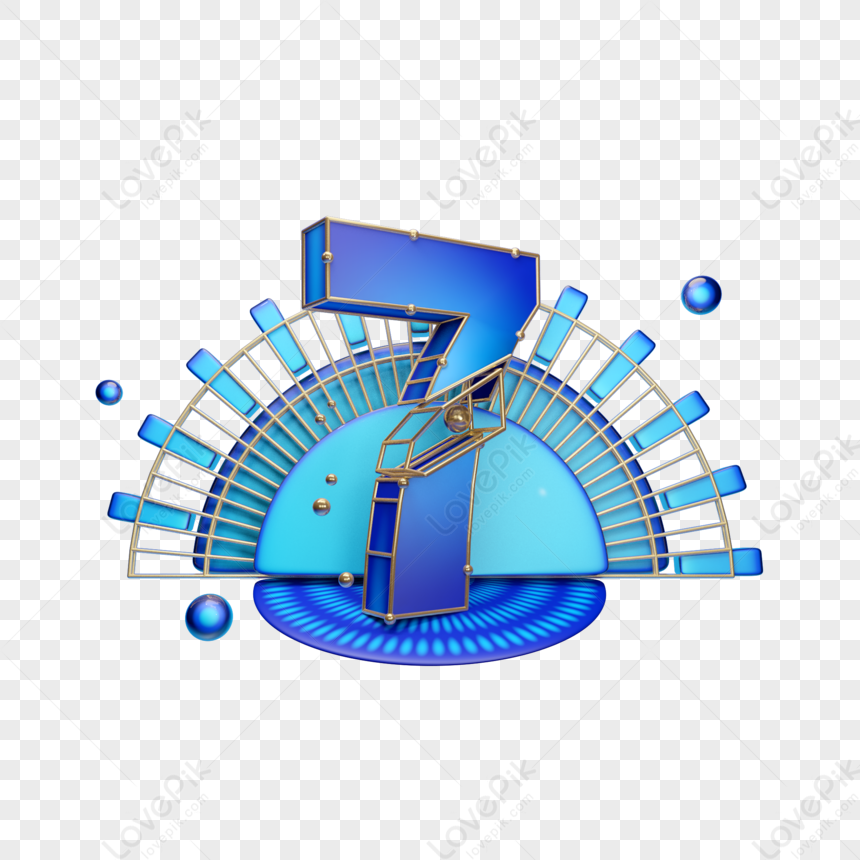 Stage Number 7, Blue Number, Digital Number, Stage PNG White ...