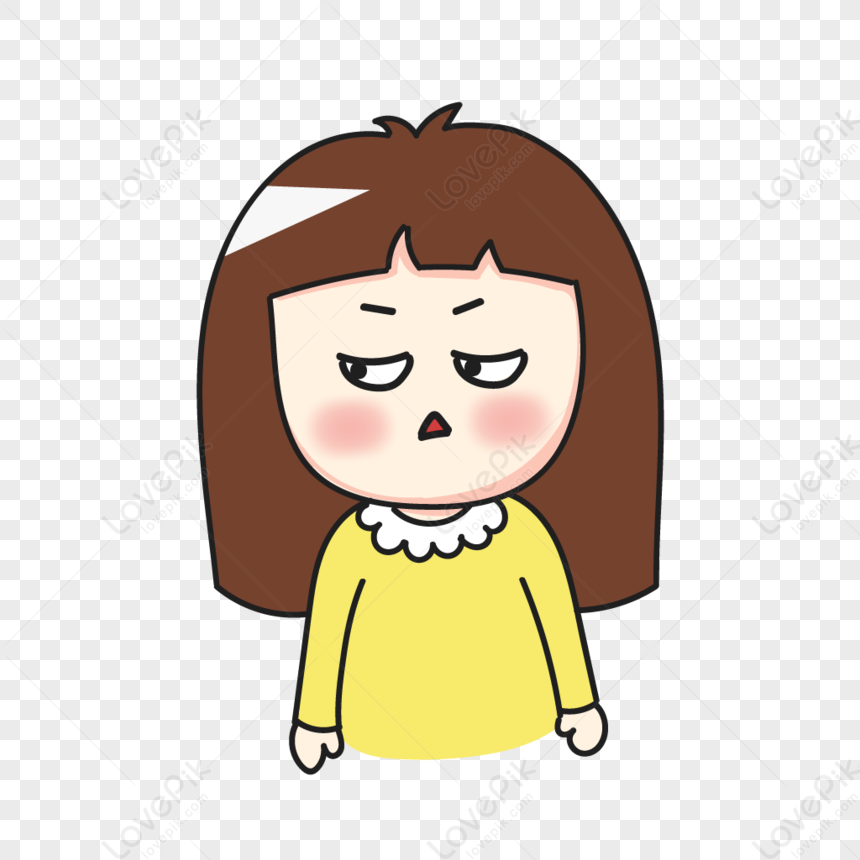 Suspicion, Girl Sad, Shirt Yellow, Cartoon Yellow PNG Transparent ...