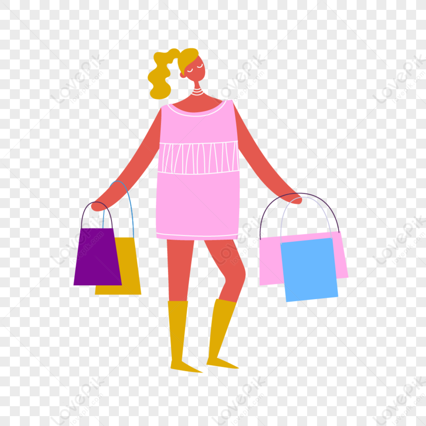 The Human Element Of Carrying A Gift Bag PNG Image Free Download.