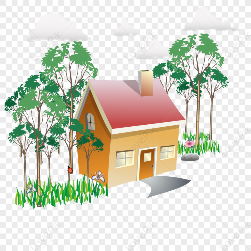 cottage in the woods clipart image