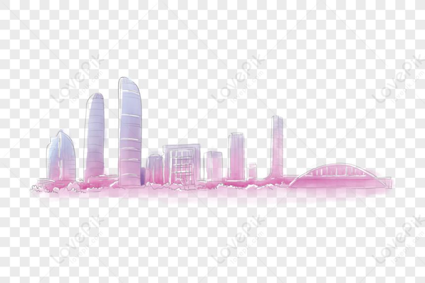 Xiamen Landmark Architecture, City Light, Hong Kong, Light Purple PNG ...