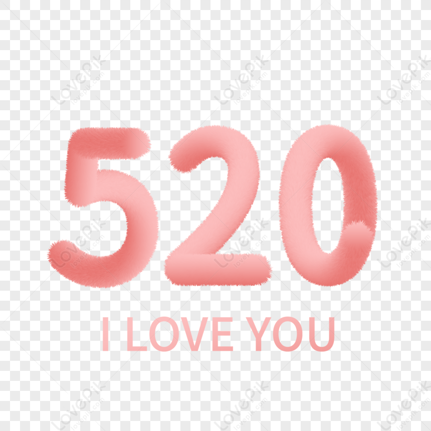 520 Plush Font, 520, Valentine's Day, I Love You PNG Picture And ...