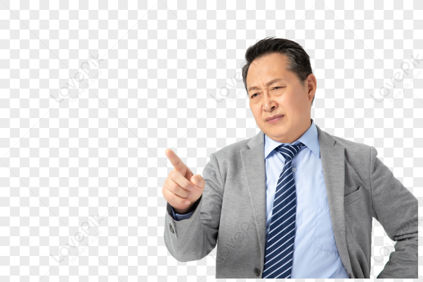 An Angry Old Man, Asian Man, Light Man, Man Pointing PNG Image Free ...