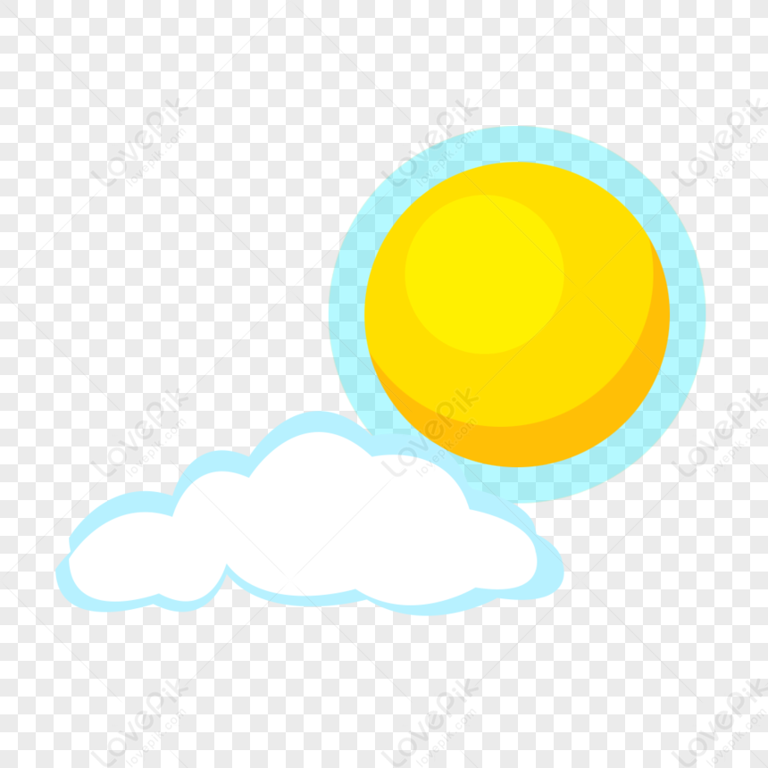 Cartoon Hand Drawn Summer Sun Clouds, Light Sun, Cartoon Cloud, Cartoon ...