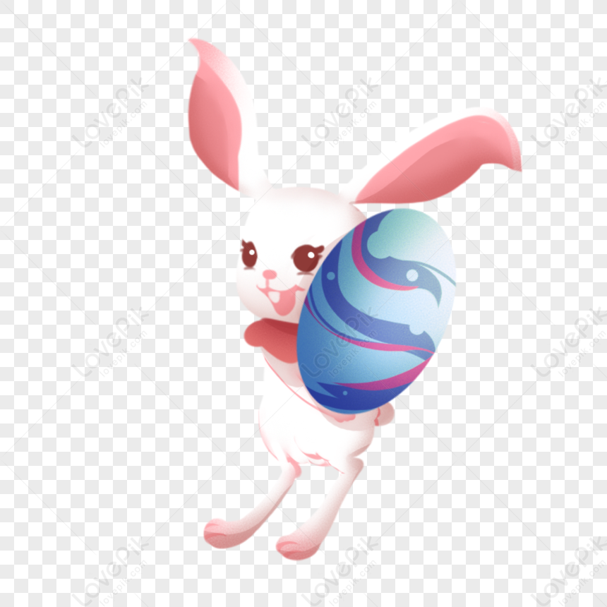 Egg Hugging Rabbit PNG White Transparent And Clipart Image For Free ...