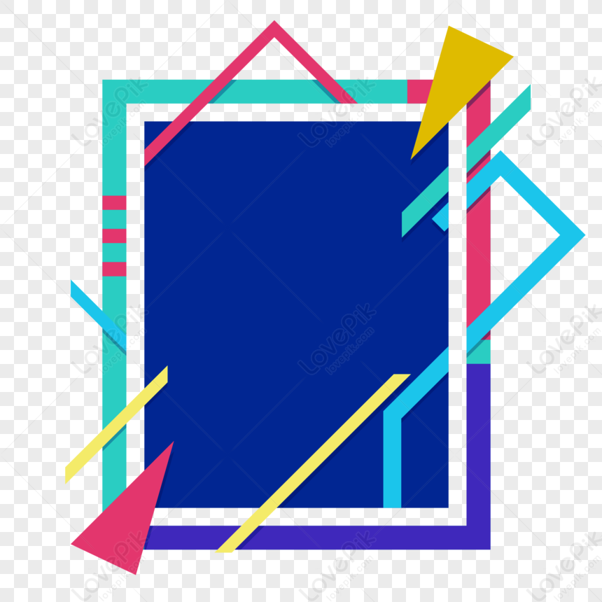 Fashion Colour Border, Blue Yellow, Frame Rectangle, Blue Dark PNG Free ...