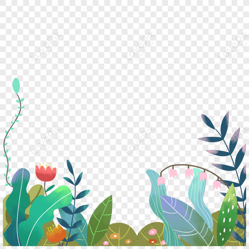 Floral Scene Border PNG Transparent Background And Clipart Image For ...