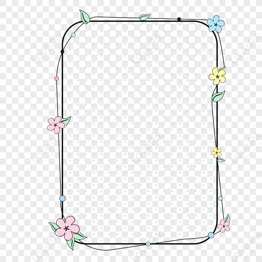 Flower Square Border, Border Line, Border Frame, Border Pink Png 