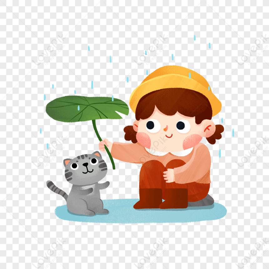 Give The Cat An Umbrella, Girl Umbrella, Rain Umbrella, Animal Cat PNG ...