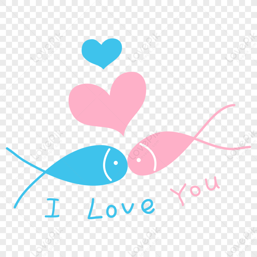 two fish kissing clipart