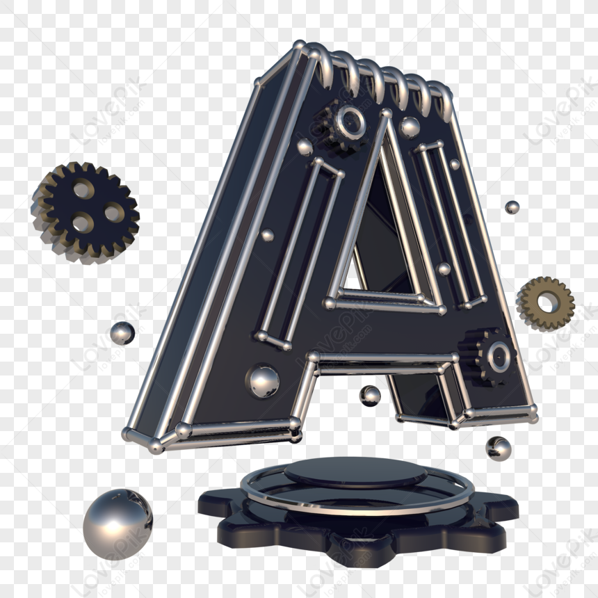 Illustration Of Black Gold Gear Letter PNG White Transparent And ...