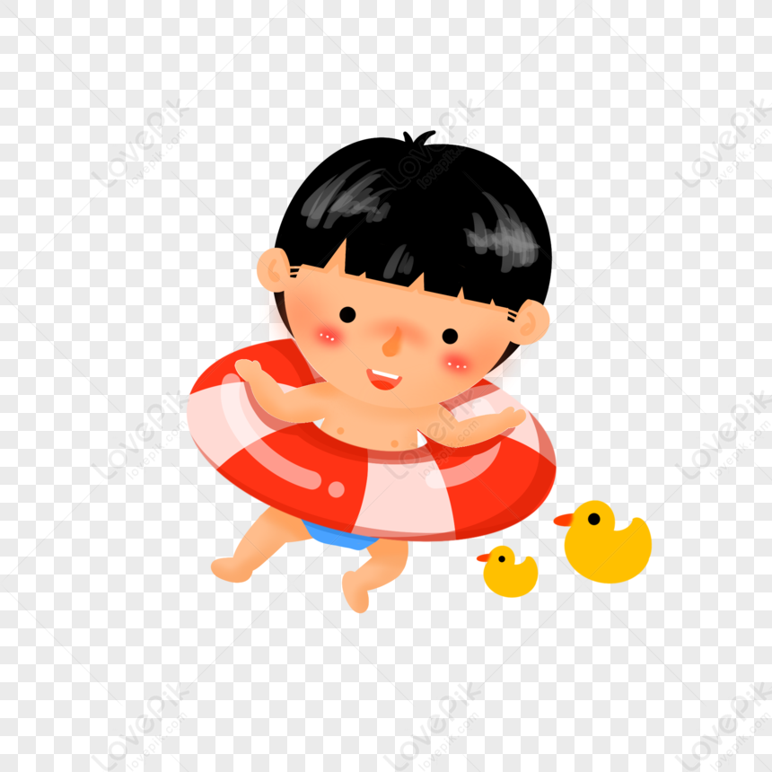 Little Boy Playing In A Swim Ring PNG Transparent And Clipart Image For ...