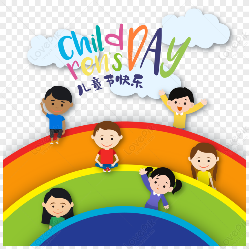 Rainbow And Children, Children Day, Colorful Rainbow, Family PNG Hd ...