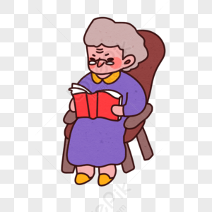 Reading Grandma PNG Images With Transparent Background | Free Download ...