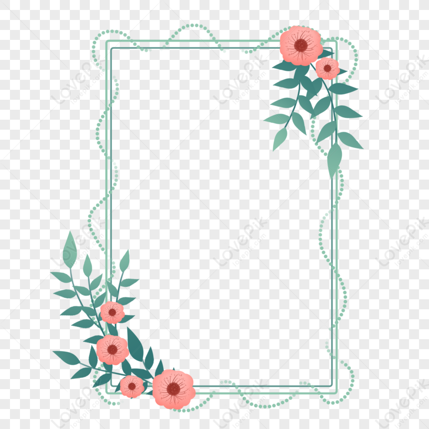 Small Fresh Plant Border, Floral Frame, Frame Red, Floral Red Free PNG ...