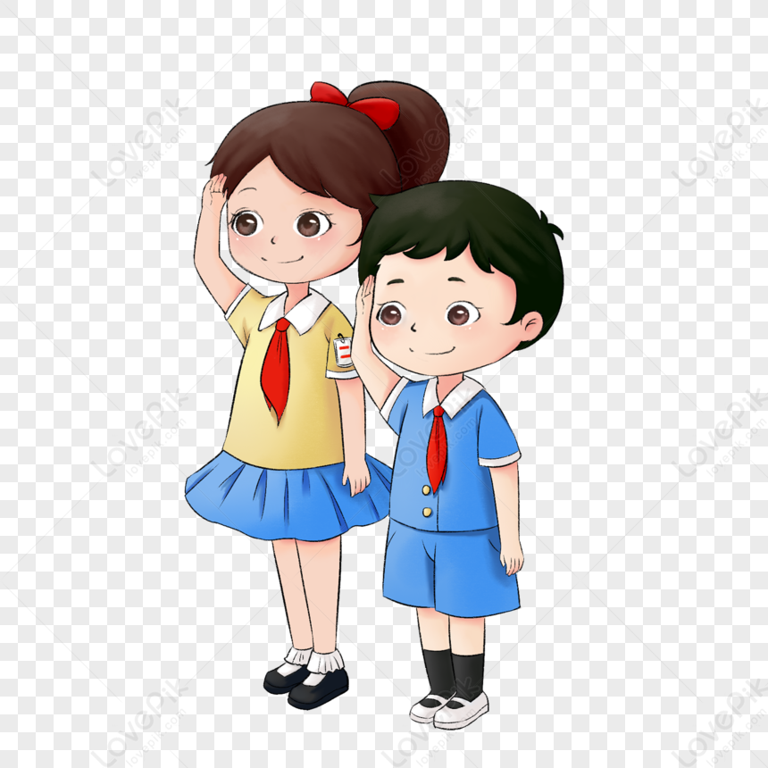 Students Salute, Art School, Children School, Cartoon Girl PNG Free ...