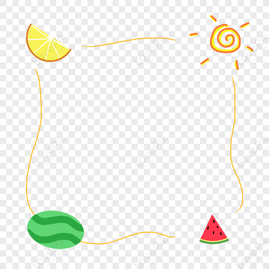 Sunshine Lemon Watermelon Border PNG Picture And Clipart Image For Free ...