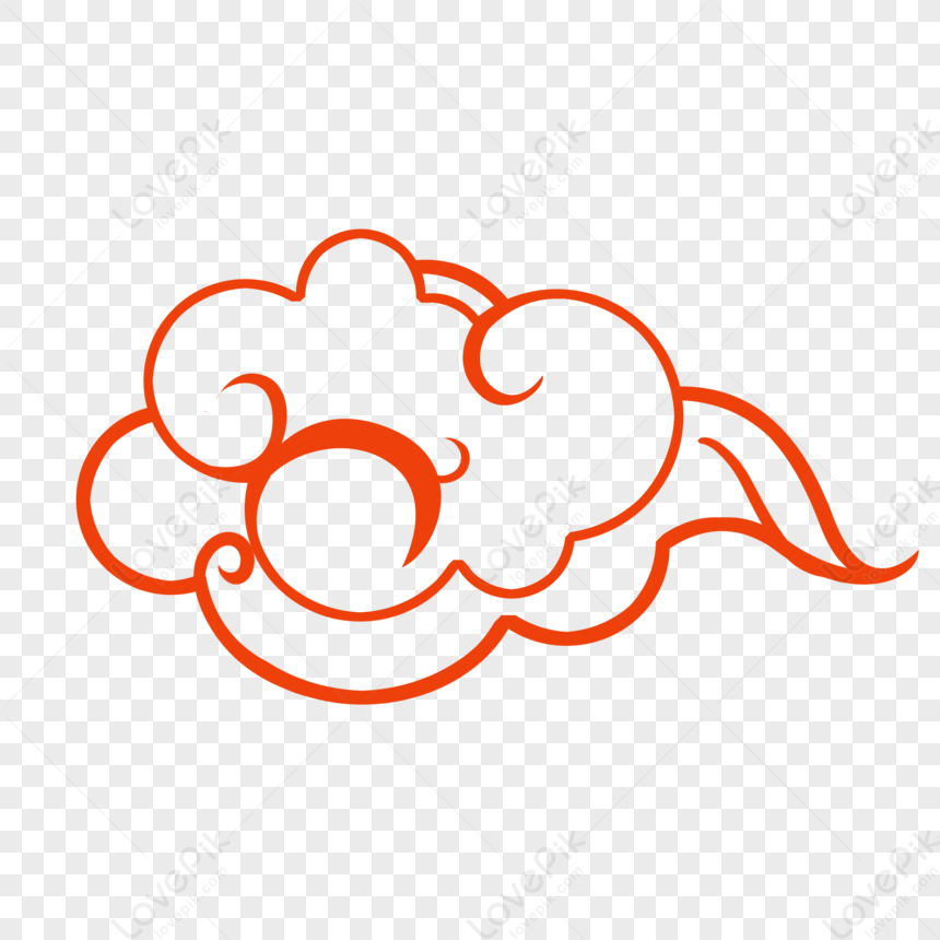 Traditional Red Xiangyun, Cloud Orange, Cloud Vector, Calligraphy ...