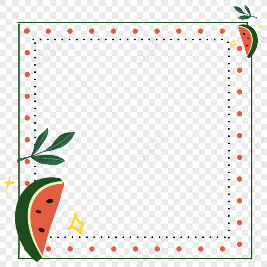 Watermelon Border, Green Watermelon, Red Watermelon, Vector Watermelon ...