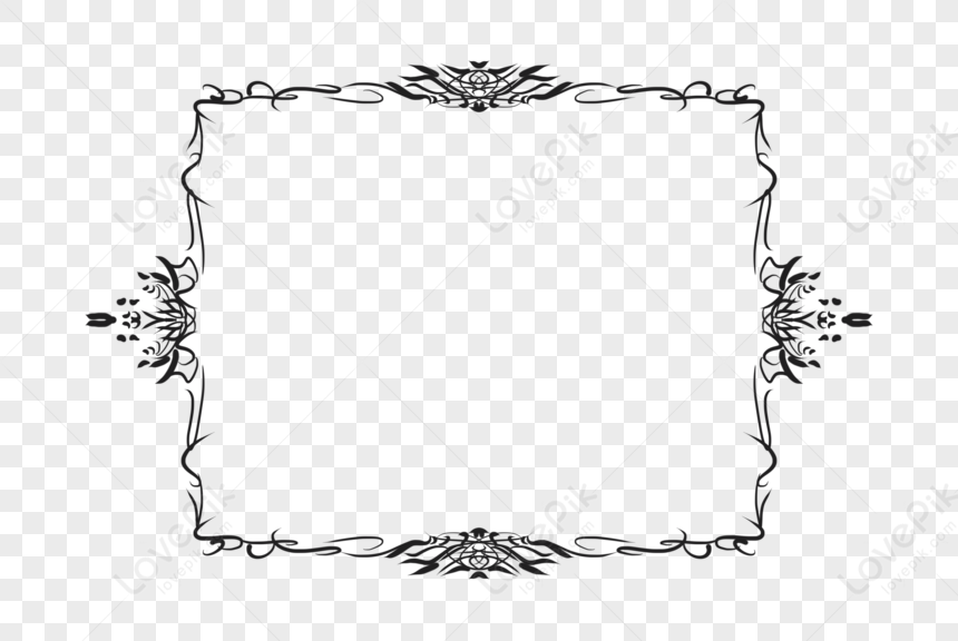 Black Pattern Border, Black White, Abstract Black, Black Frame PNG Free ...