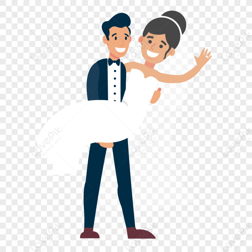 Cartoon Couple Wedding Decoration Material Pattern PNG Transparent And ...