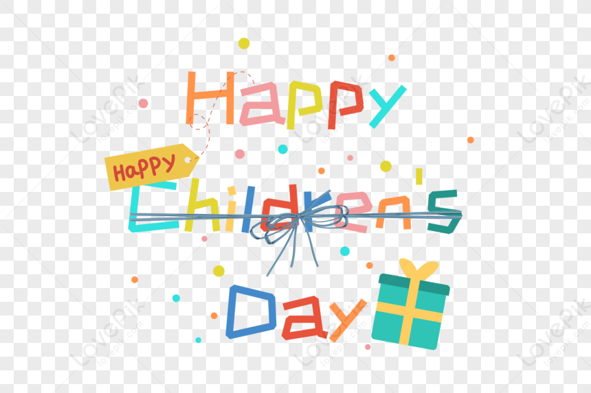 Childrens Day Cartoon English Font Element Free PNG And Clipart Image ...