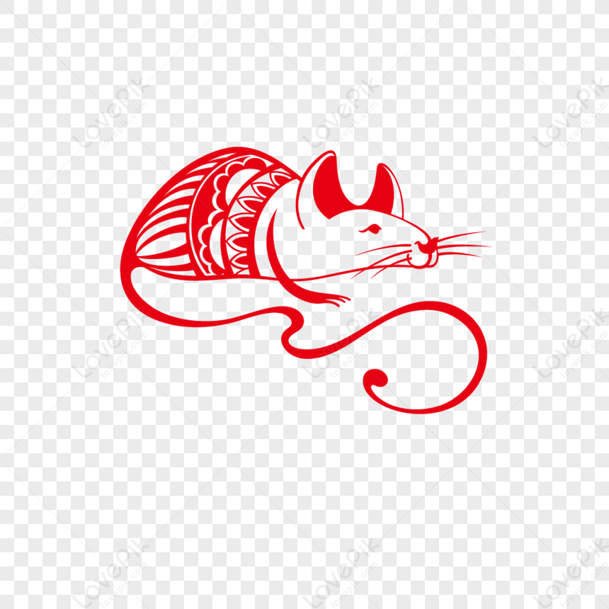 Chinese Zodiac Mouse Paper cut Chinese Style Chinese Red Rat