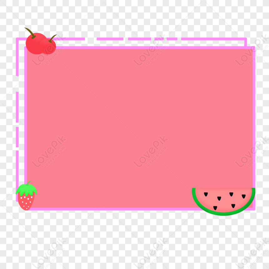 Colored Border, Line Rose, Vector Watermelon, Frame Line PNG ...