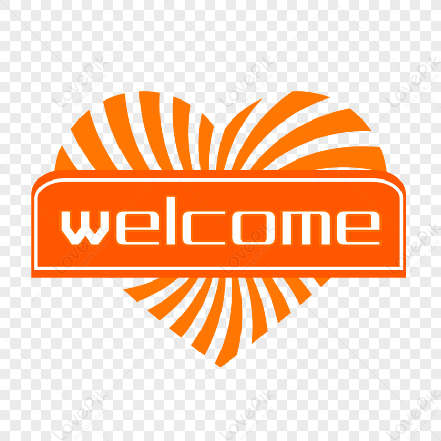 Creative Orange Welcome Label, Dark Orange, Heart Orange, Orange Sign ...