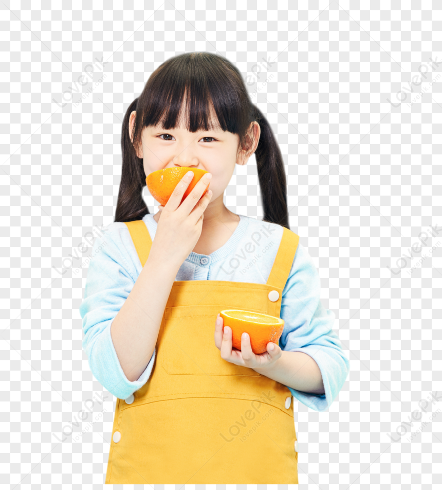 Girl Eating Oranges PNG Hd Transparent Image And Clipart Image For Free ...