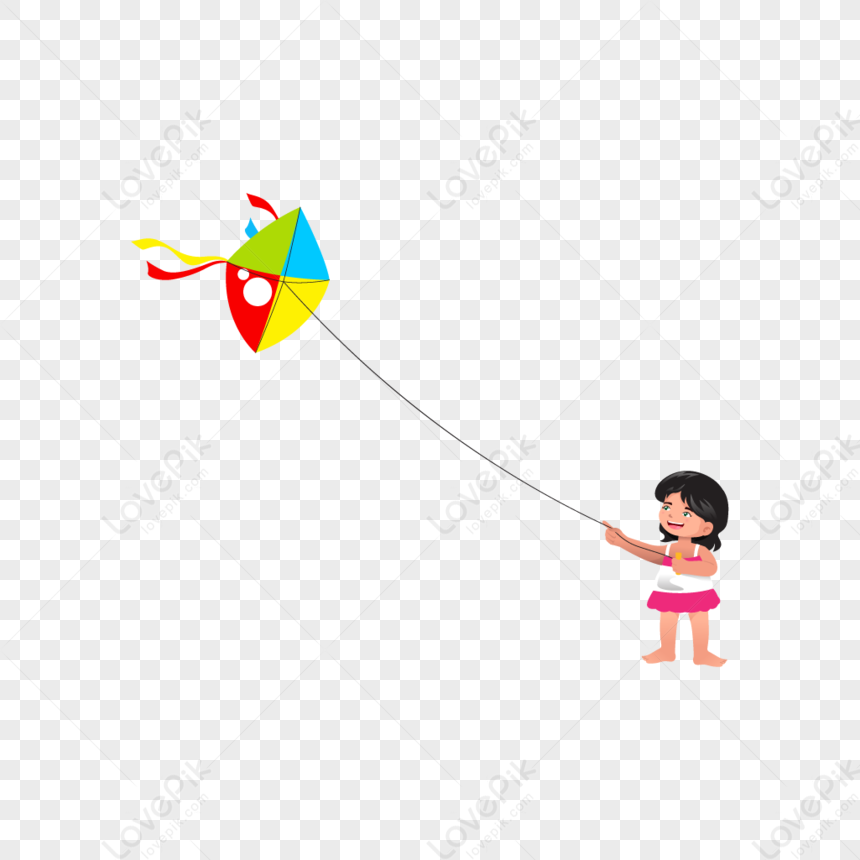 Girl Flying A Kite PNG Transparent Image And Clipart Image For Free Download  - Lovepik | 401161627