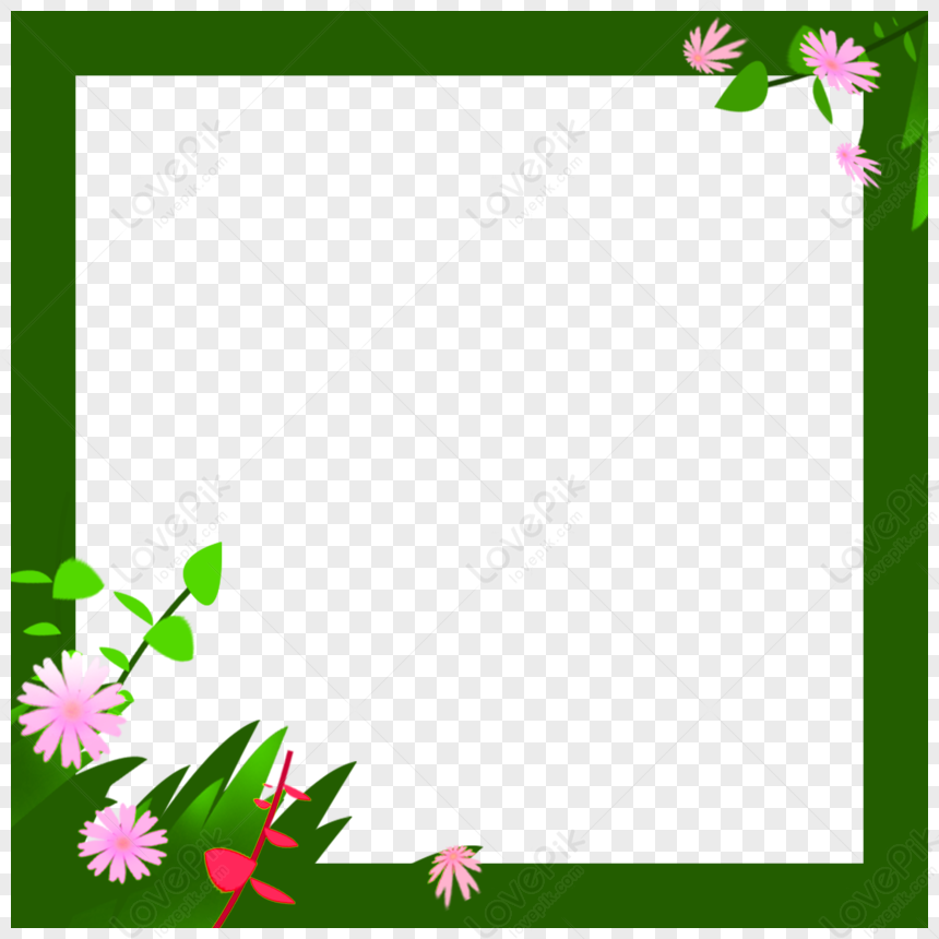 Green Border, Grass Green, Frame Green, Flowers Green Free PNG And ...